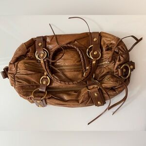 Francesco Biasia Tan and Brown Patterned Bag